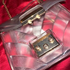Transparent Gold Accent Women Bag